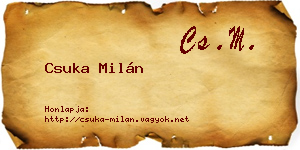Csuka Milán névjegykártya